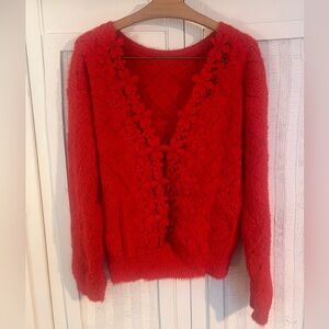Open back lace Berthie Jumper/sweater size L